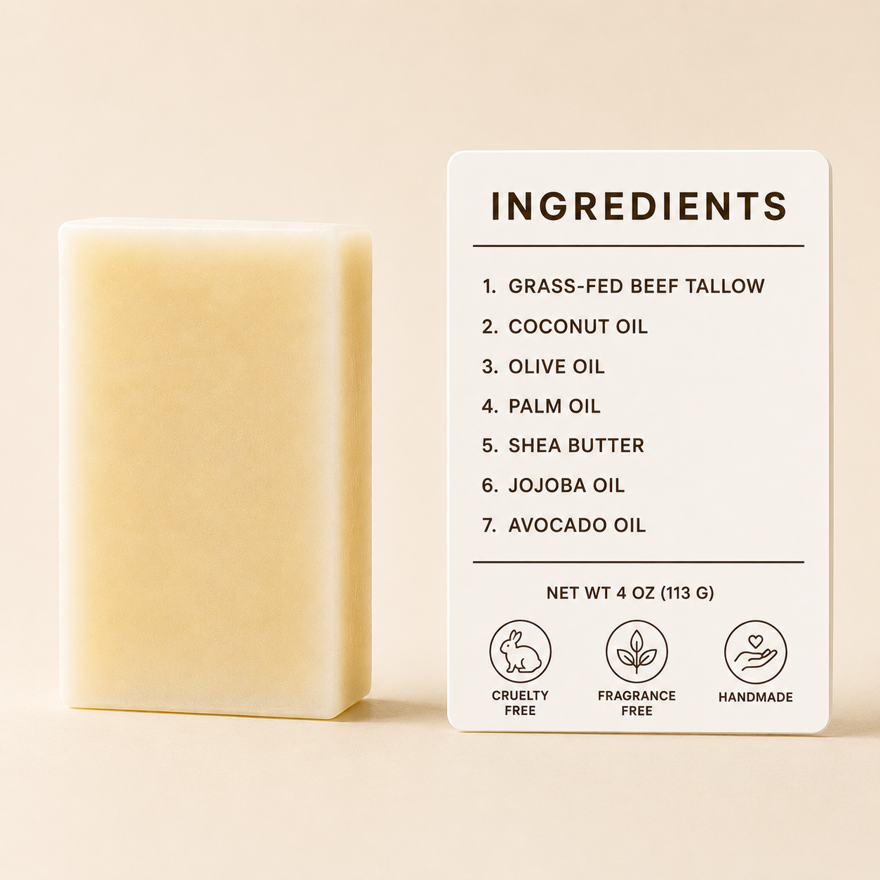 Organic Tallow Soap Bar (2 pack)