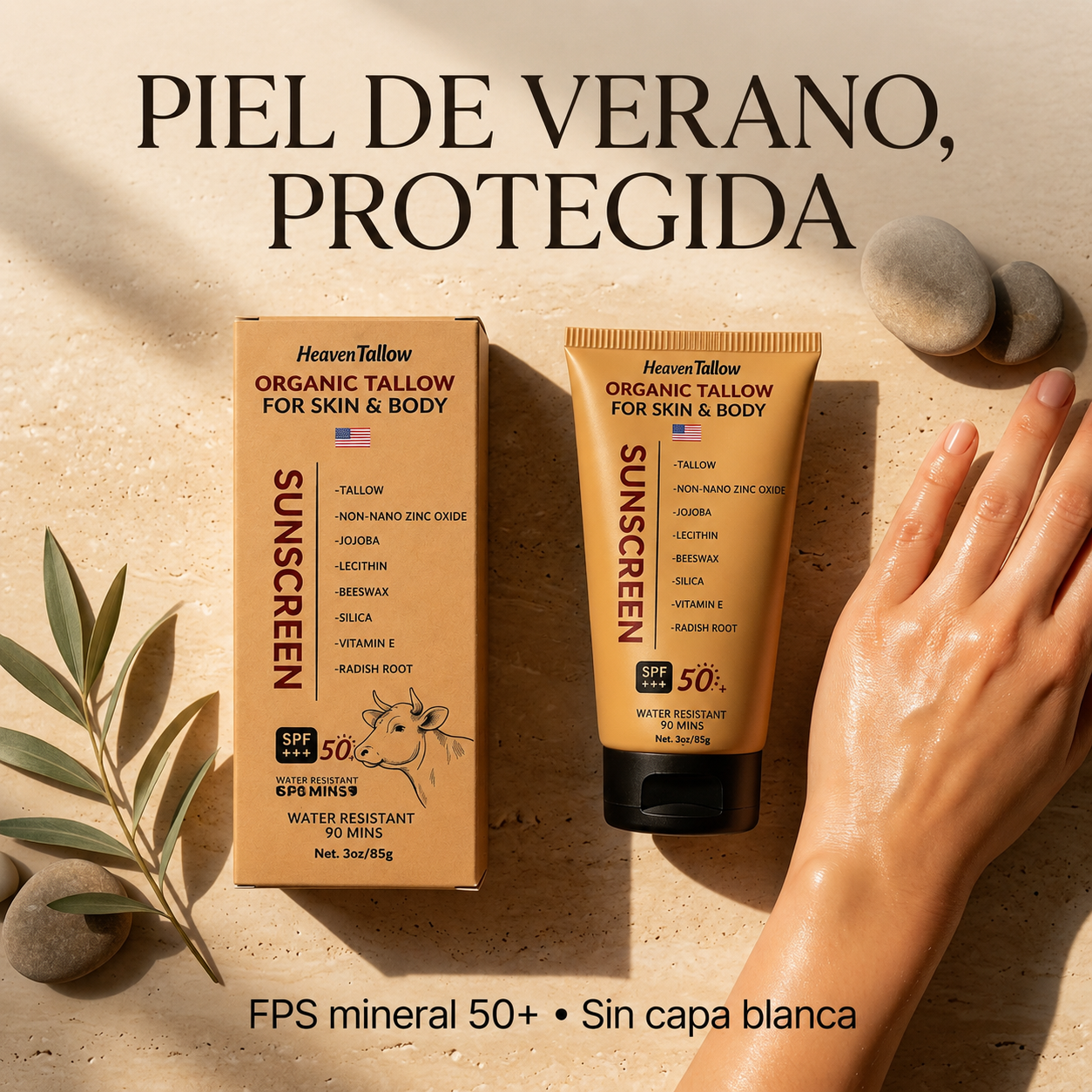 Organic SPF 50++ Tallow Sunscreen