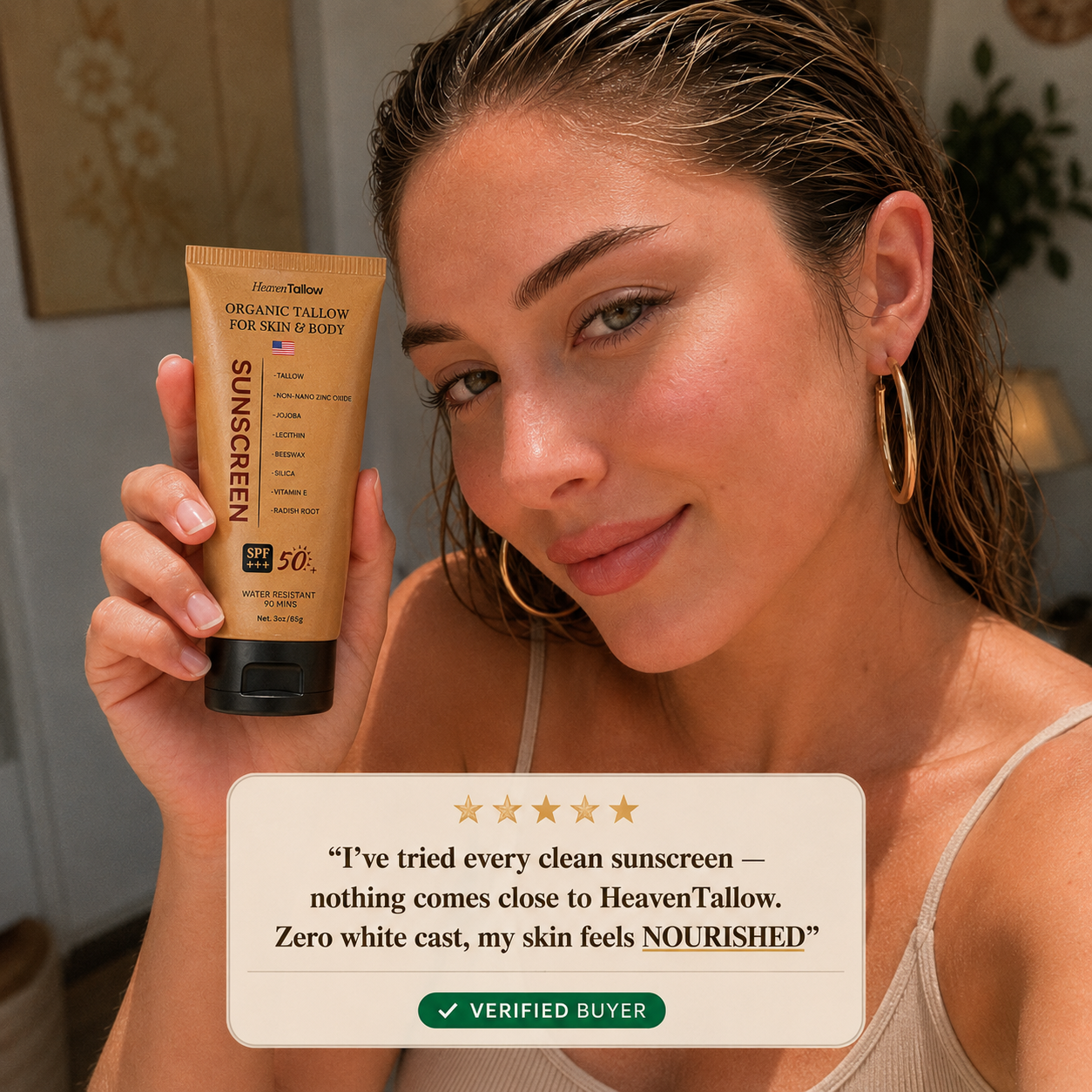 Organic SPF 50++ Tallow Sunscreen O4